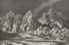 ASTRONOMY. Moon. imagined lunar landscape, region of the Apennines 1877 print