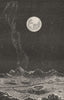 ASTRONOMY. The earth seen from the Moon (imagined). 1877 old antique print