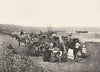 YORKSHIRE. On the beach at Filey, c.1865 1935 old vintage print picture