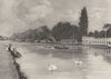 OXFORDSHIRE. The College Barges at Oxford 1901 old antique print picture