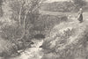 OXFORDSHIRE. The first bridge over the Thames 1901 old antique print picture
