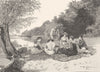 BUCKINGHAMSHIRE. A Picnic at Quarry woods 1901 old antique print picture