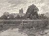 BERKSHIRE. Bray church 1901 old antique vintage print picture