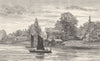 SURREY. Shepperton 1901 old antique vintage print picture