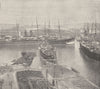 HAMPSHIRE. Southampton Docks 1901 old antique vintage print picture