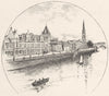 SCOTLAND. Tay street, Perth 1901 old antique vintage print picture