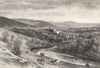 NORTHUMBERLAND. Peebles, from a Little below Neidpath 1901 old antique print