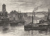 NEWSCASTLE-UPON-TYNE. The High- level bridge and Gateshead 1901 old print