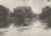 CAMBRIDGESHIRE. The Cam at Cambridge with Trinity College 1901 old print