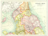 NORTHERN ENGLAND. Showing railways canals coach & steamer routes 1909 old map