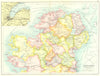 IRELAND NORTH. Ulster Connaught Belfast.Counties railways coach canals 1909 map