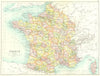 FRANCE. Showing departements. Railways. Cassells. 1909 old antique map chart