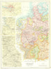 WESTERN GERMANY. Inset Hamburg; Rhine Valley. Cassells 1909 old antique map