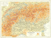 ALPS. Switzerland and The Alps. Altitude. Peaks Mountains 1909 old antique map