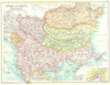BALKANS. Turkey In Europe.Bulgaria Servia Romania; Constantinople 1909 old map
