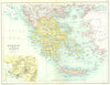 GREECE & CRETE. Shows AUTONOMOUS CRETAN STATE. Archipelago; Athens 1909 map