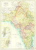 WEST INDIA. Inset Mumbai Bombay Chennai Madras. Showing native states 1909 map