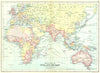 BRITISH EMPIRE Route Chart to India, Far East, Australia & New Zealand 1909 map