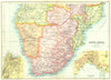 SOUTH AFRICA. Rhodesia Zimbabwe Botswana Namibia Mozambique; Cape Town 1909 map