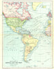 AMERICAS ATLANTIC. Steamship routes between Europe and the Americas 1909 map