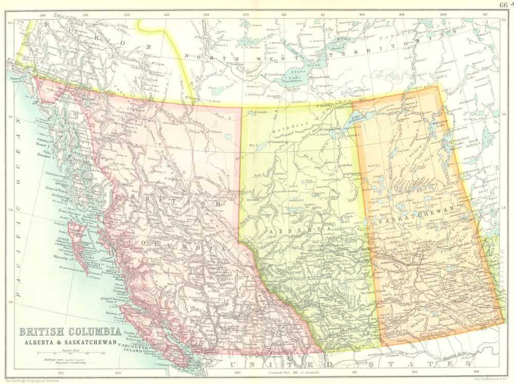 BRITISH COLUMBIA ALBERTA SASKATCHEWAN.Railways open/projected. Canada 1909 map
