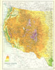 USA WEST. United States physical showing railways open & projected. 1909 map