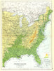 USA EAST. United States physical showing railways open & projected. 1909 map