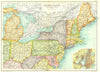 USA NORTH EAST. Physical. Railways. Inset New York City. Cassells. 1909 map