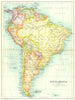 SOUTH AMERICA. Showing railways. Cassells 1909 old antique map plan chart