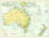 AUSTRALASIA. Physical. Railways steamship routes telegraph cables 1909 old map