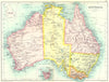 AUSTRALIA. Showing states & territories; Inset England on same scale 1909 map