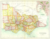 VICTORIA. State map showing counties; Inset map of Melbourne. Australia 1909