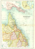 QUEENSLAND.State map.Counties.Inset Brisbane.Australia.British New Guinea 1909