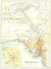 SOUTH AUSTRALIA. State map showing counties. Inset Adelaide. Australia 1909