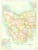 TASMANIA. State map showing counties. Inset plan of Hobart. Australia 1909