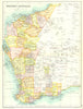 WESTERN AUSTRALIA. State map showing Counties Goldfields & Railways 1909