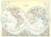 WORLD. The World (Hemispheres)  Rivers Mountains 1897 old antique map chart