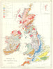 UNITED KINGDOM. Geographical map of the British Isles 1897 old antique