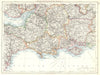 ENGLAND. Dorset Hampshire Wiltshire Somerset Isle of Wight Berkshire 1897 map