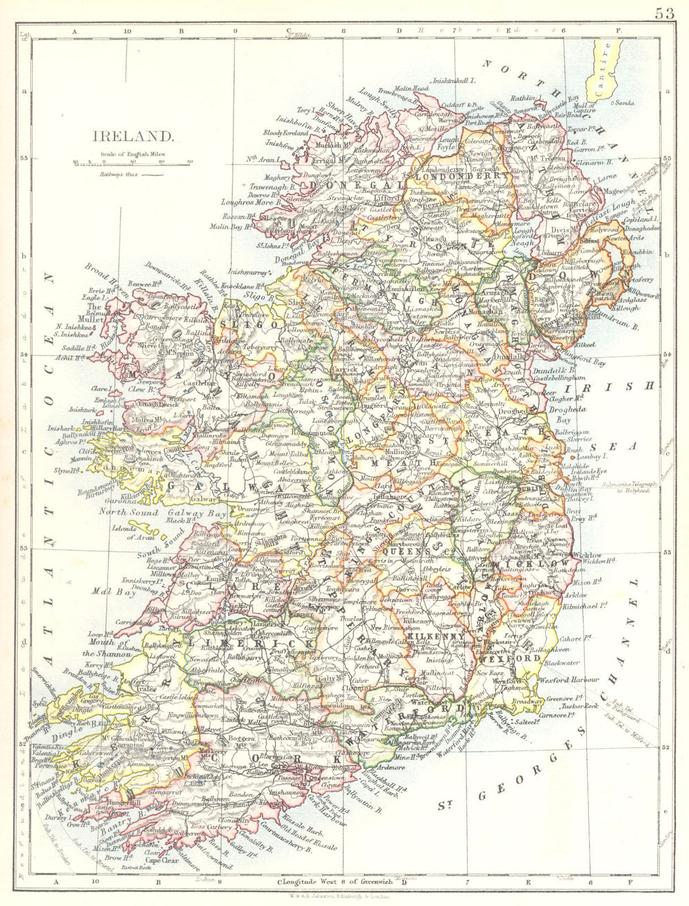 IRELAND. Ireland  1897 old antique vintage map plan chart