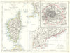 FRANCE. Paris, Corsica, and Riviera Côte d'Azur 1897 old antique map chart