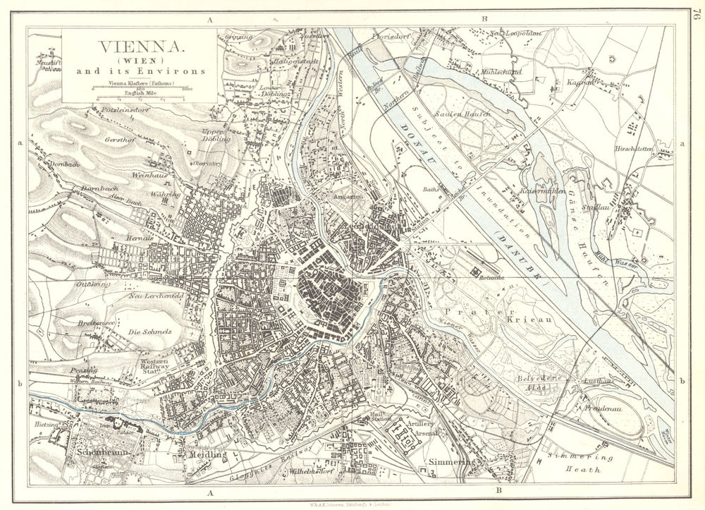 AUSTRIA. Vienna city town plan. Wien 1897 old antique vintage map chart