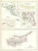 MEDITERRANEAN. Cyprus; Corfu; Candia Crete; Athens, Corinth Canal 1897 old map