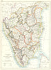 SOUTH INDIA.Kerala Tamil Nadu Karnataka Andhra Pradesh Chennai Mysore 1897 map