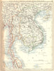 INDOCHINA.Thailand Anam Cambodia Cochinchina Tong king Burma Siam 1897 old map