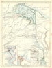 SUEZ CANAL.Suez Port Said town plans. Suez canal 1897 old antique map chart