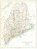 MAINE. State map. United States 1897 old antique vintage plan chart