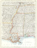 USA SOUTH. Mississippi, Arkansas, Tennessee, Alabama, Louisiana 1897 old map