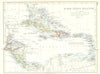CARIBBEAN. West Indies & Central America. West India Islands 1897 old map