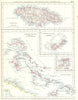 WEST INDIES ISLANDS. Jamaica, Bahamas, Trinidad ,Bermuda  1897 old antique map